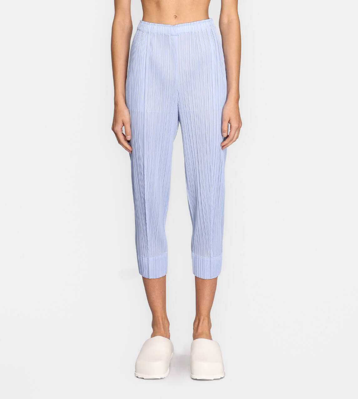 Pleats Please Issey Miyake - July Pleated Slim Leg Pant Light Blue