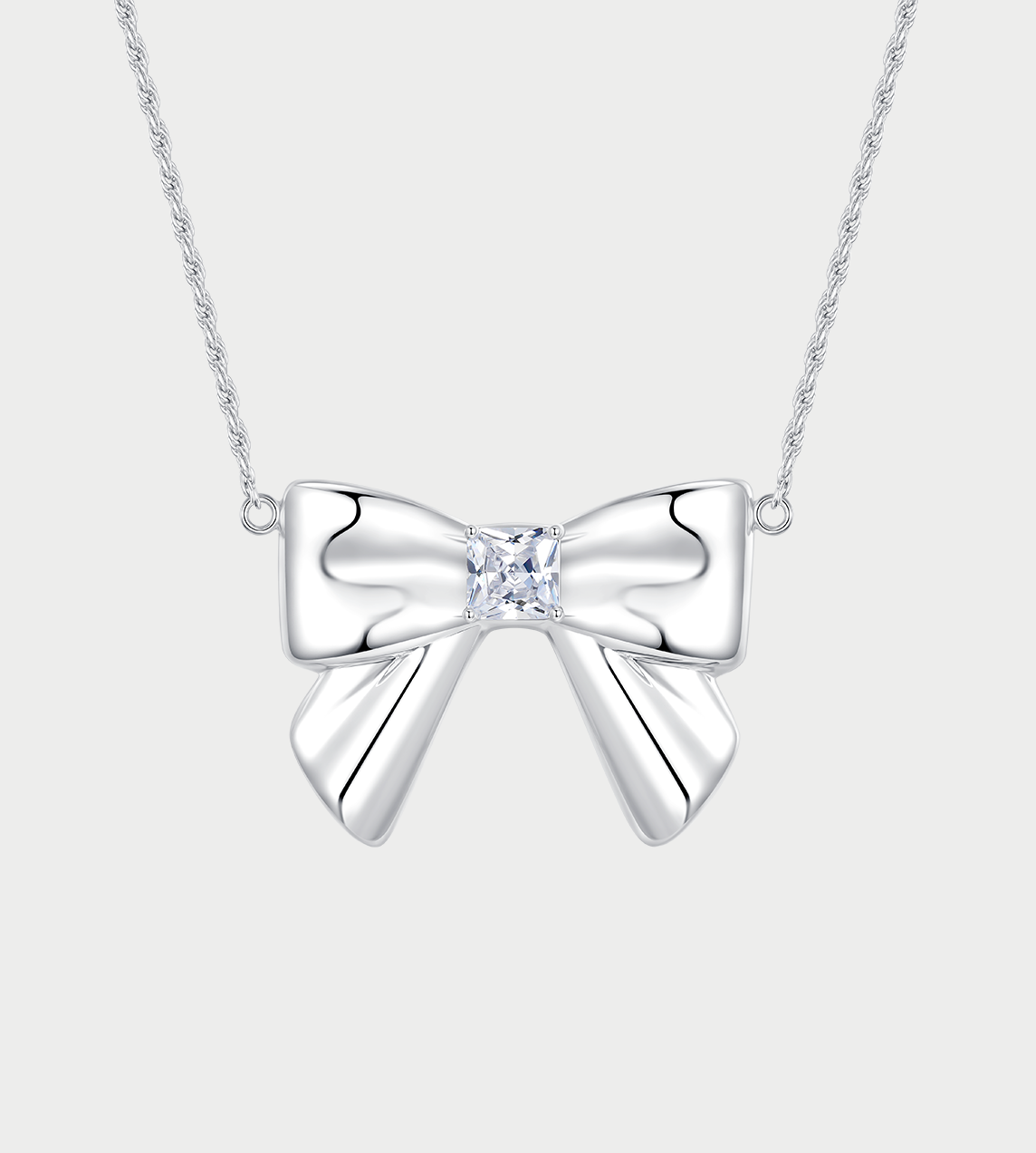 Shushu/Tong - Double-side Bowknot Necklace White