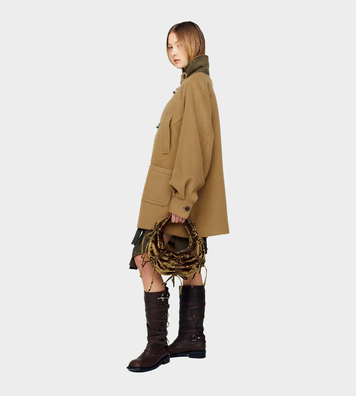 Oversized Pea Coat Brown