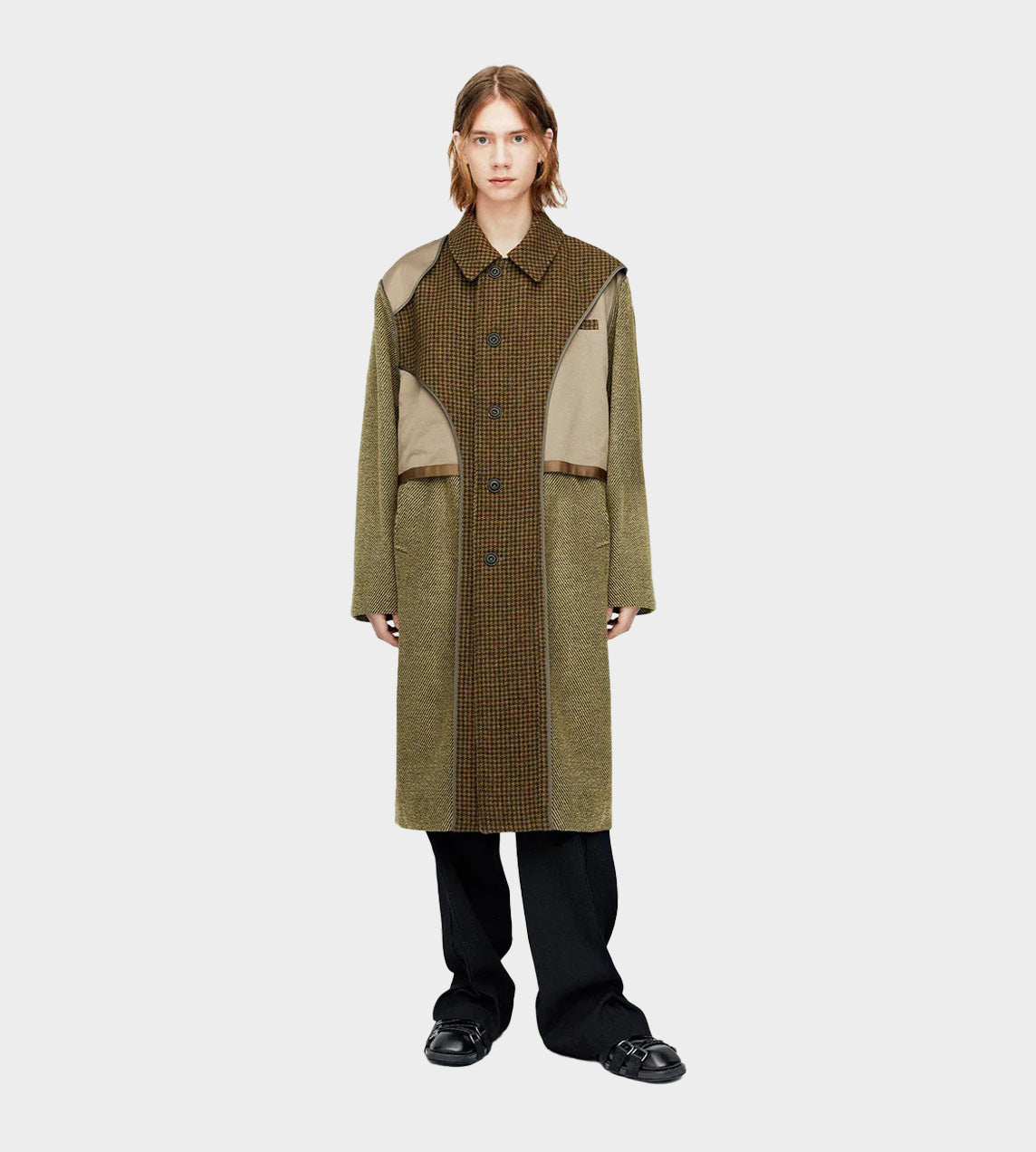 Inside-out Wool Coat Brown