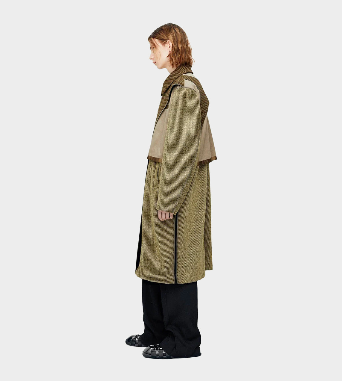 Inside-out Wool Coat Brown