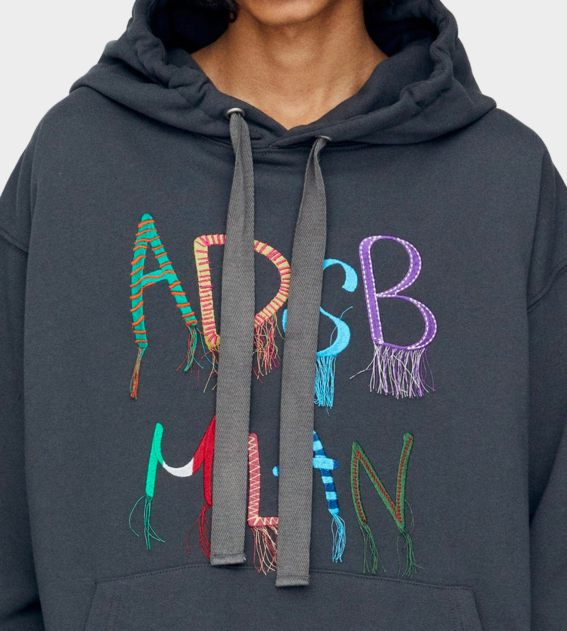 Milan Embroidery Hoodie Grey