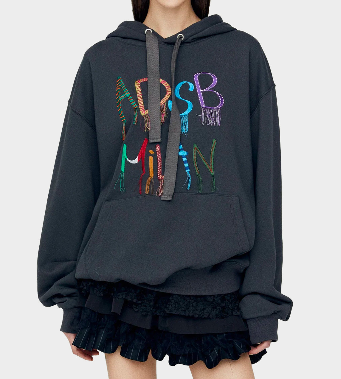 Milan Embroidery Hoodie Grey