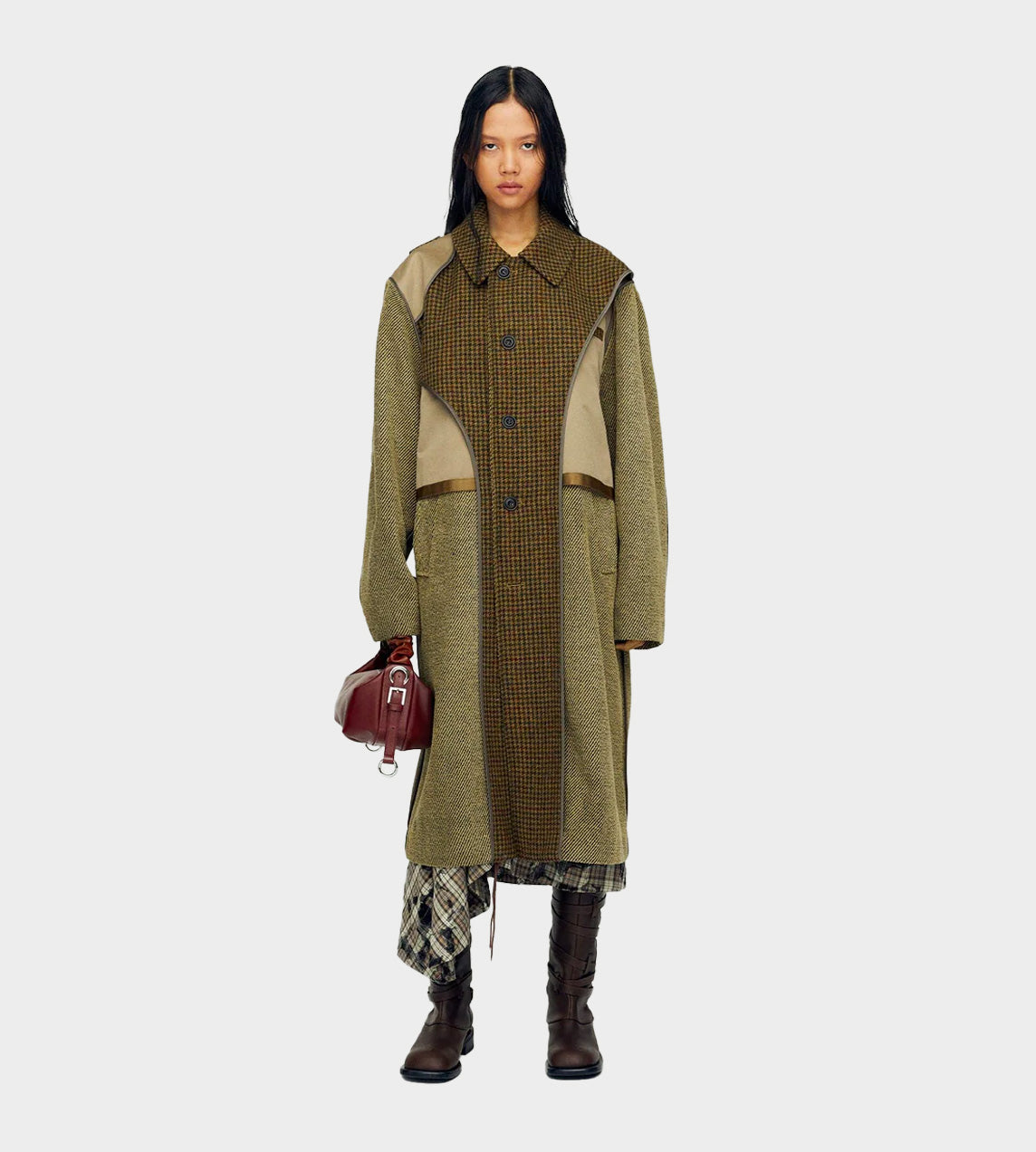 Inside-out Wool Coat Brown