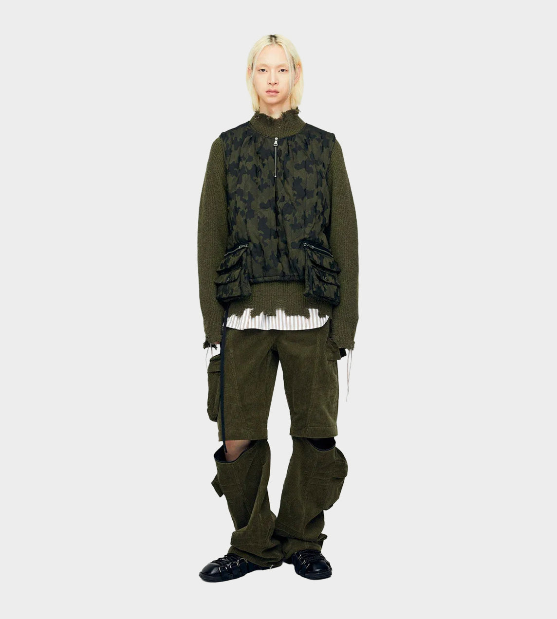 ANDERSSON BELL - Camouflage Padded Turtle Vest Green