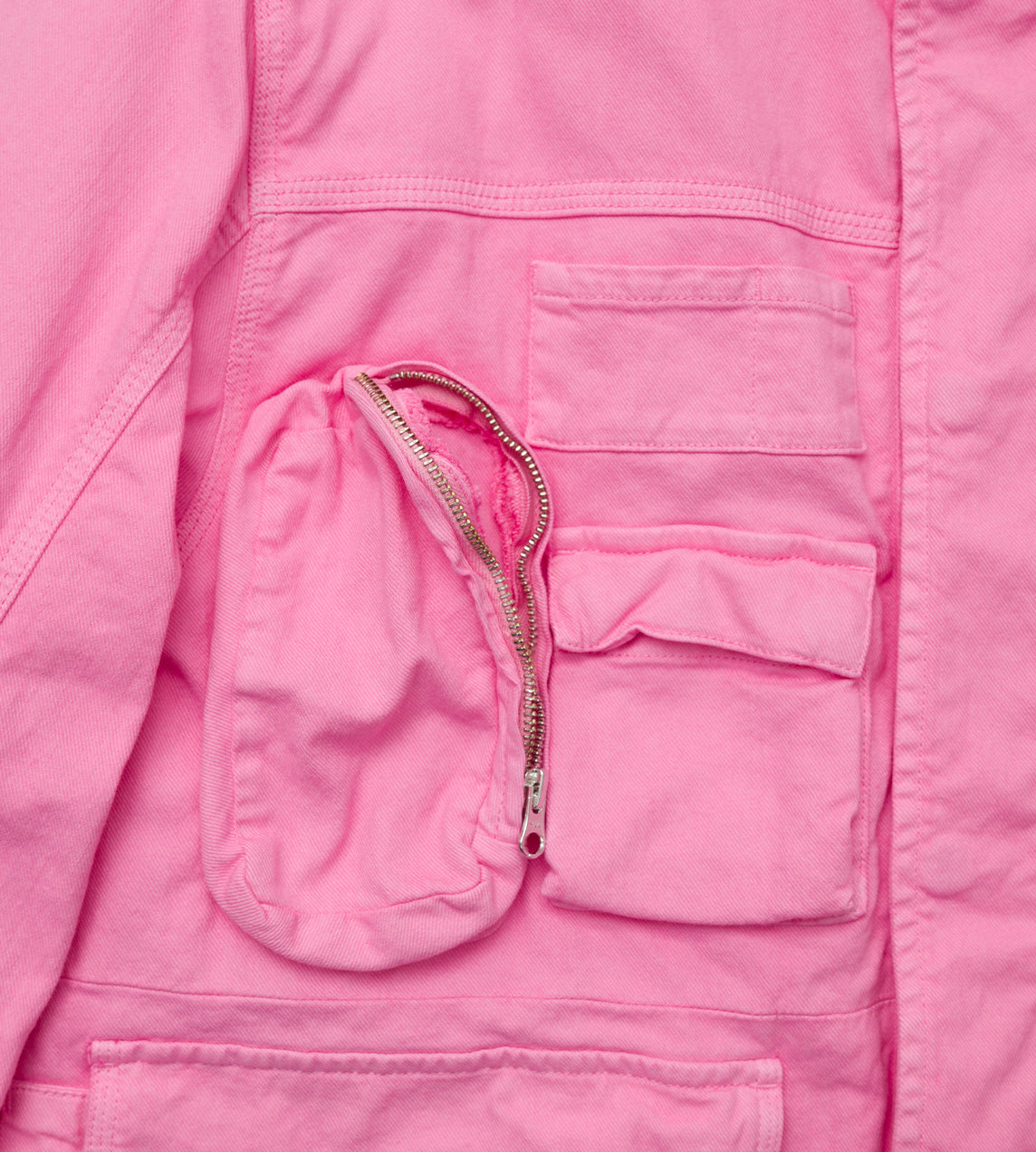 Multi-Pocket Work Jacket Pink