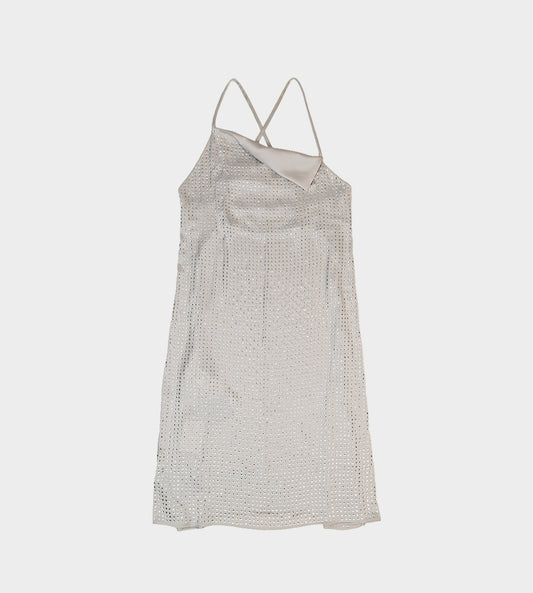 Sequin Slip Dress Pale Beige