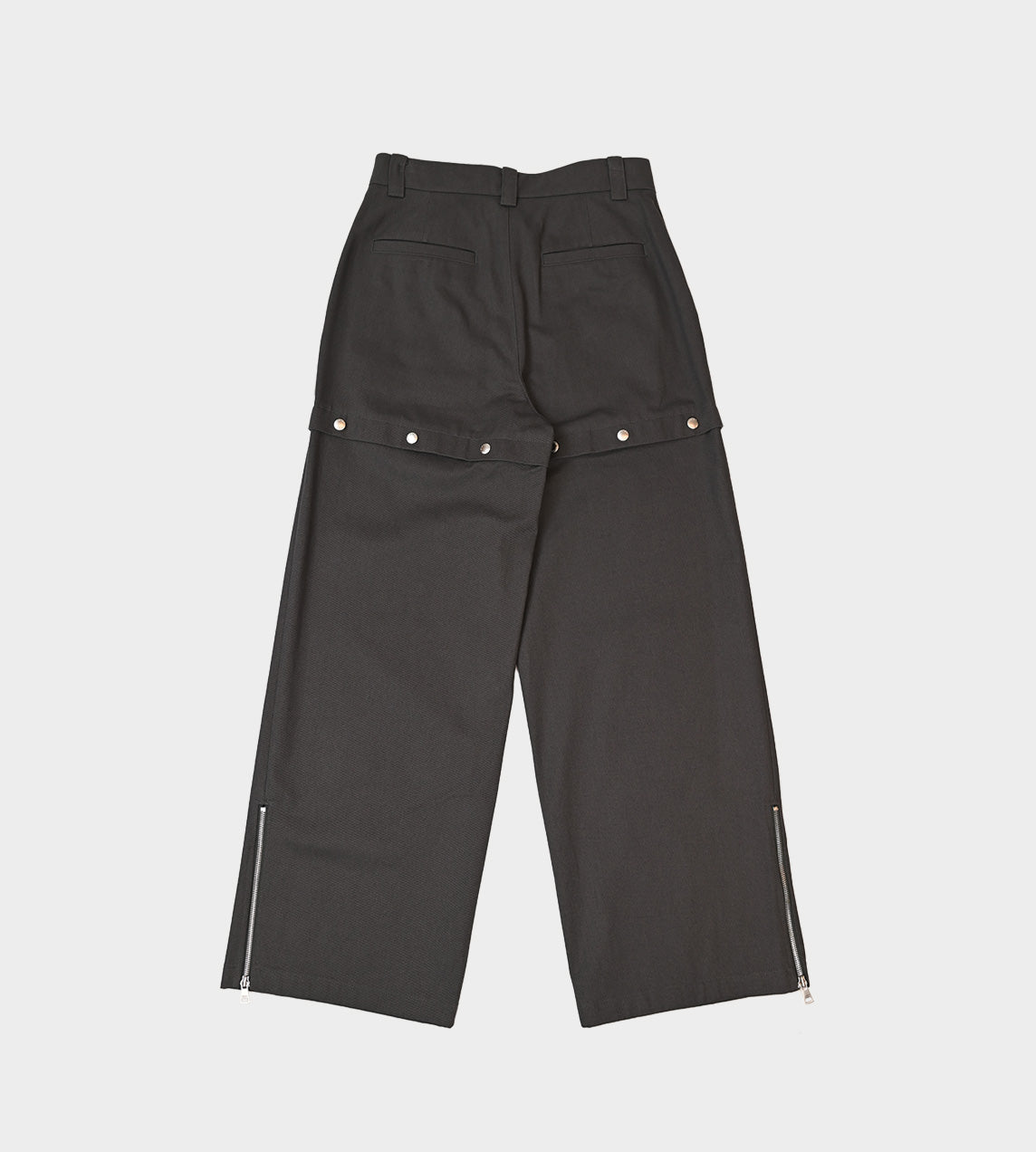 Snap Detail Trouser Dark Khaki