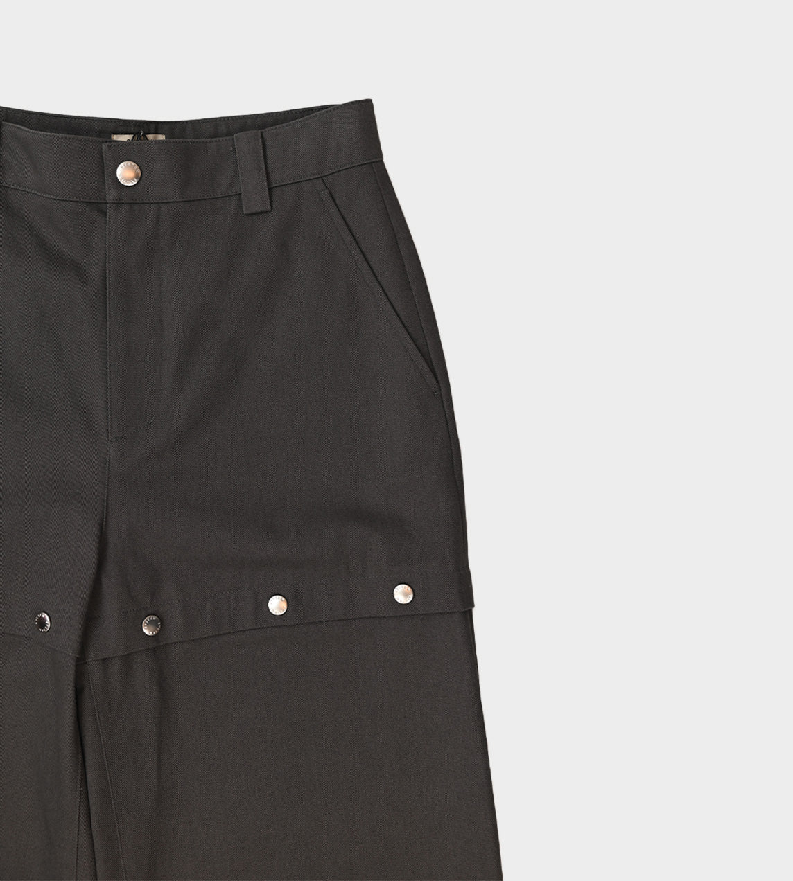 Snap Detail Trouser Dark Khaki