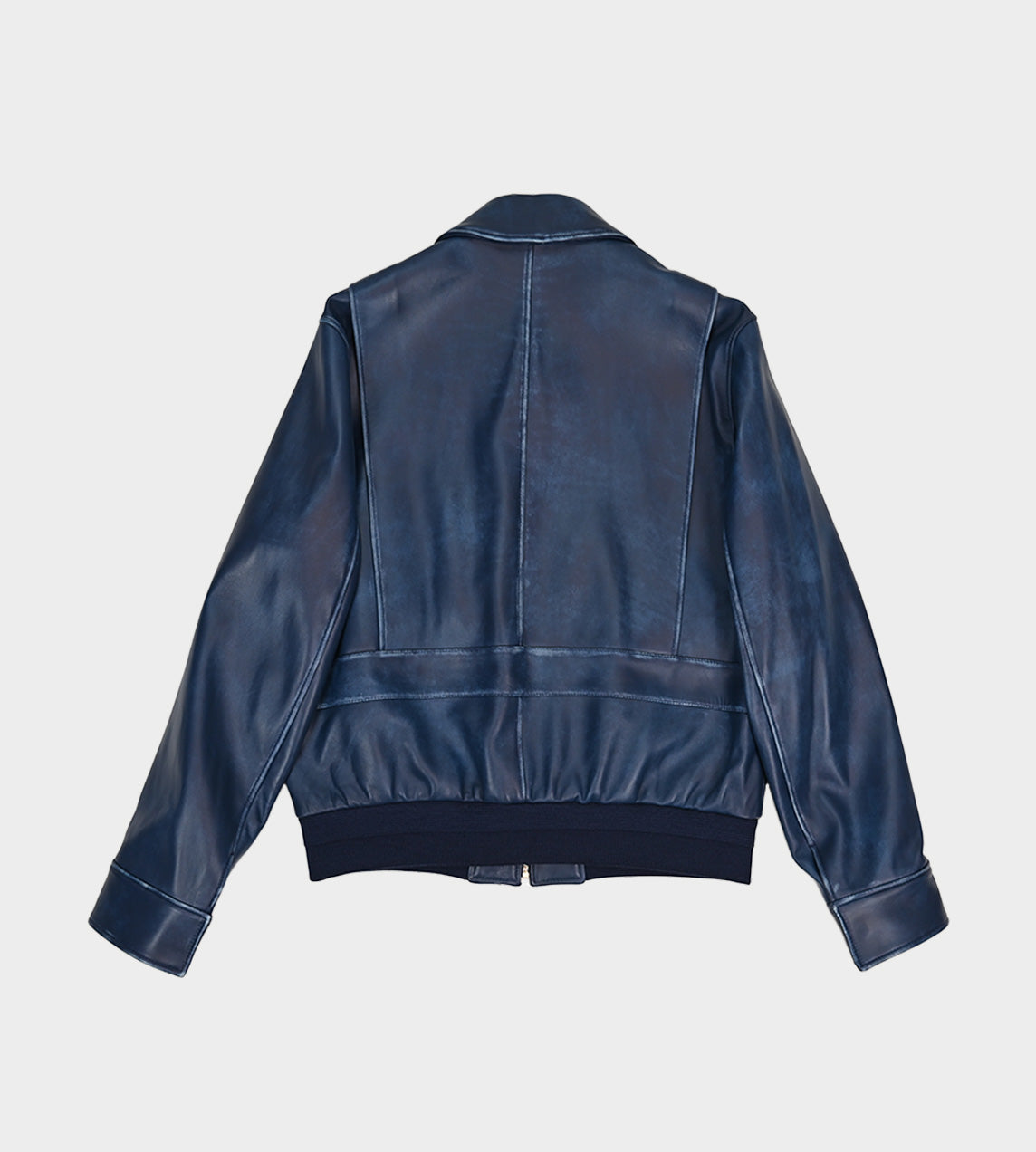 Leather Aviator Bomber Navy