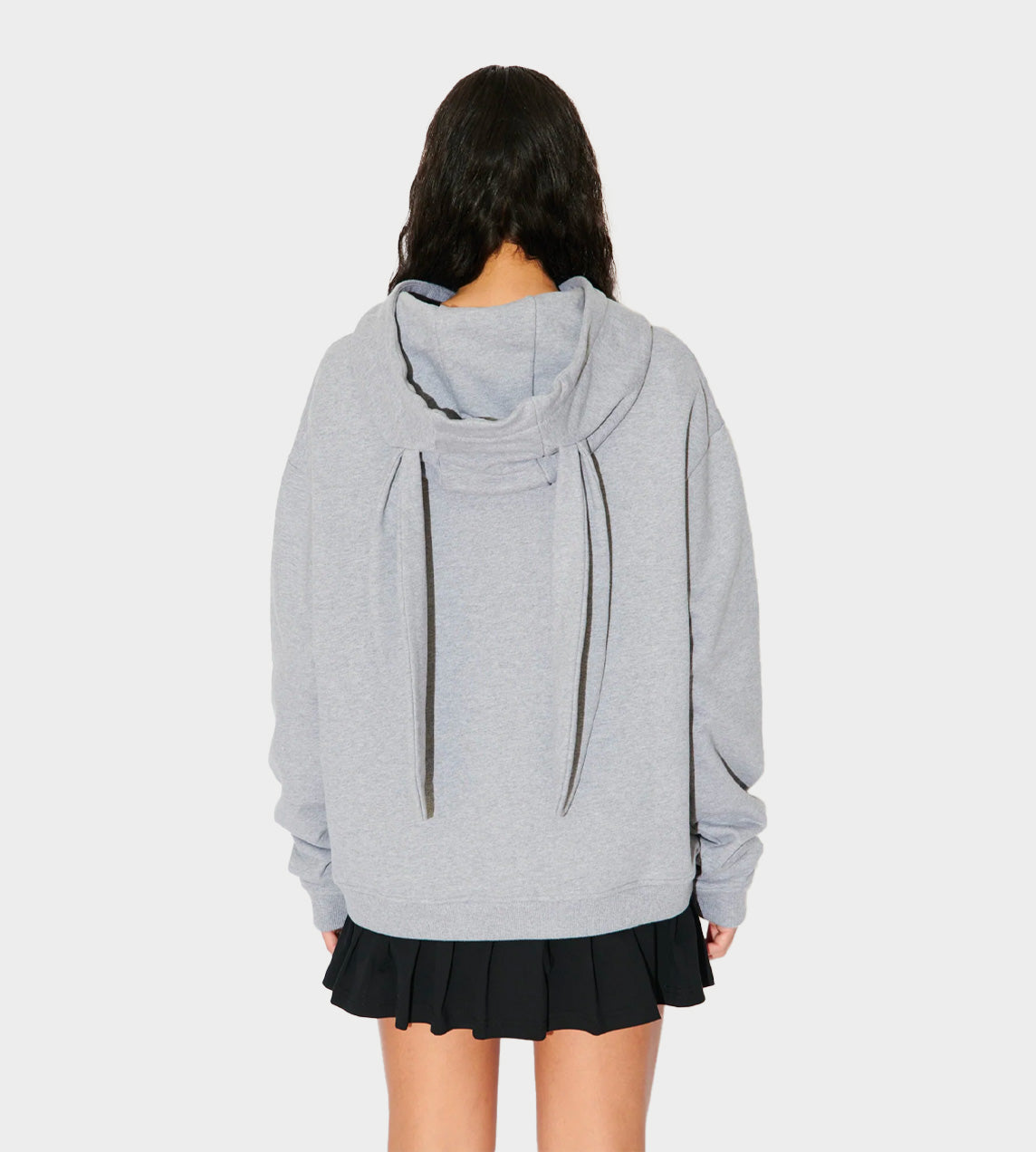 Patch Rabbit Ears Hoodie Grey