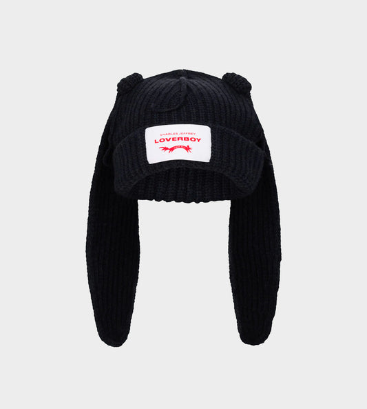 Chunky Rabbit Beanie Black