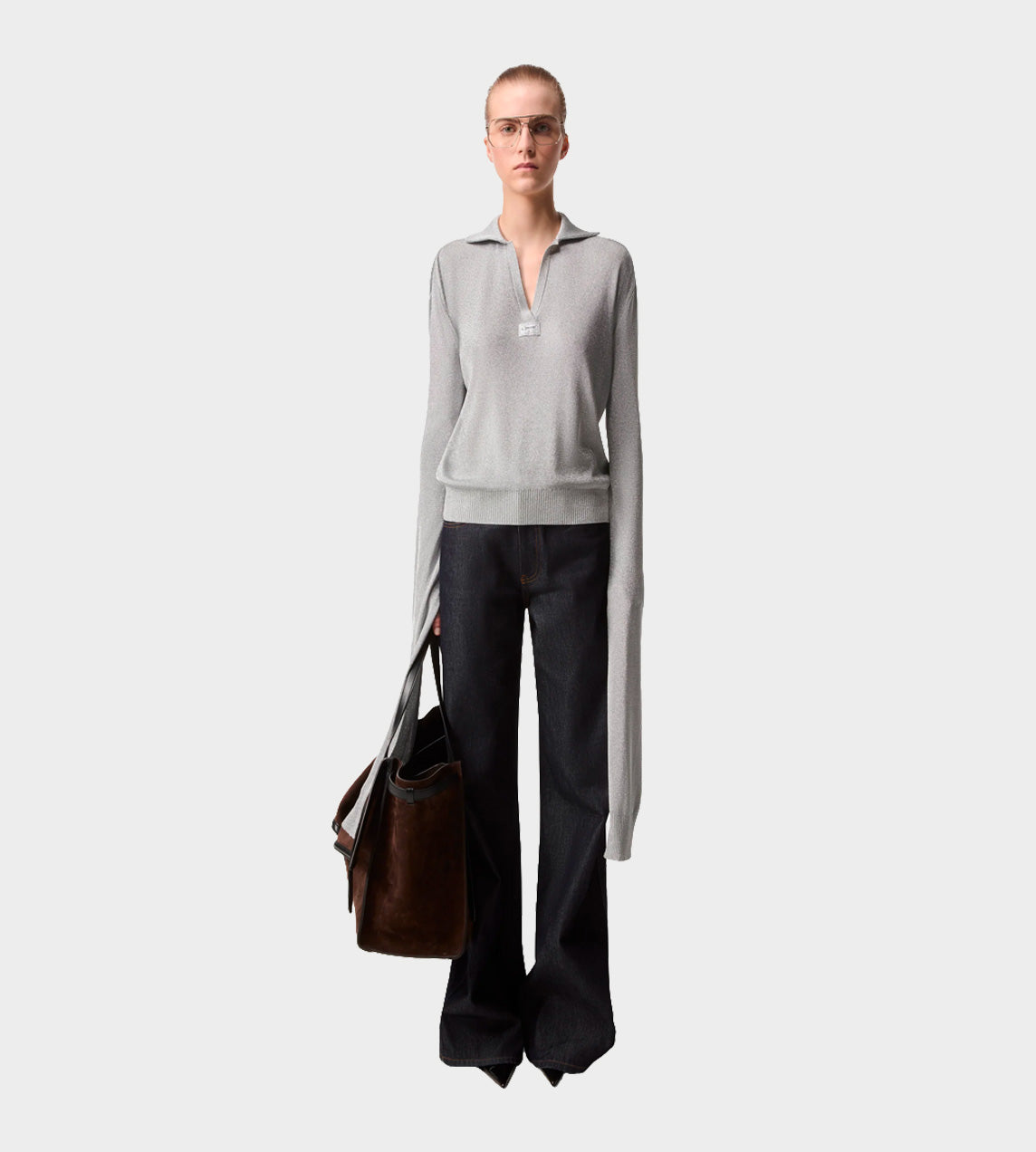 Coperni - Knotted Sleeved Polo top Silver