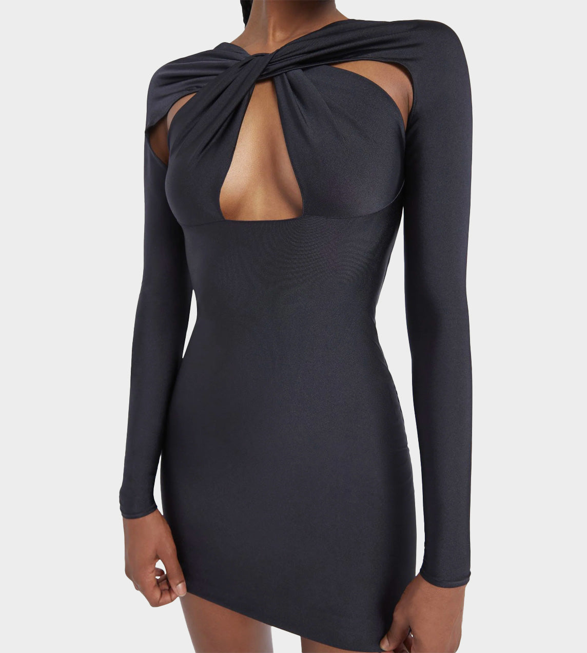 Twisted Cut-out Jersey Dress Blk