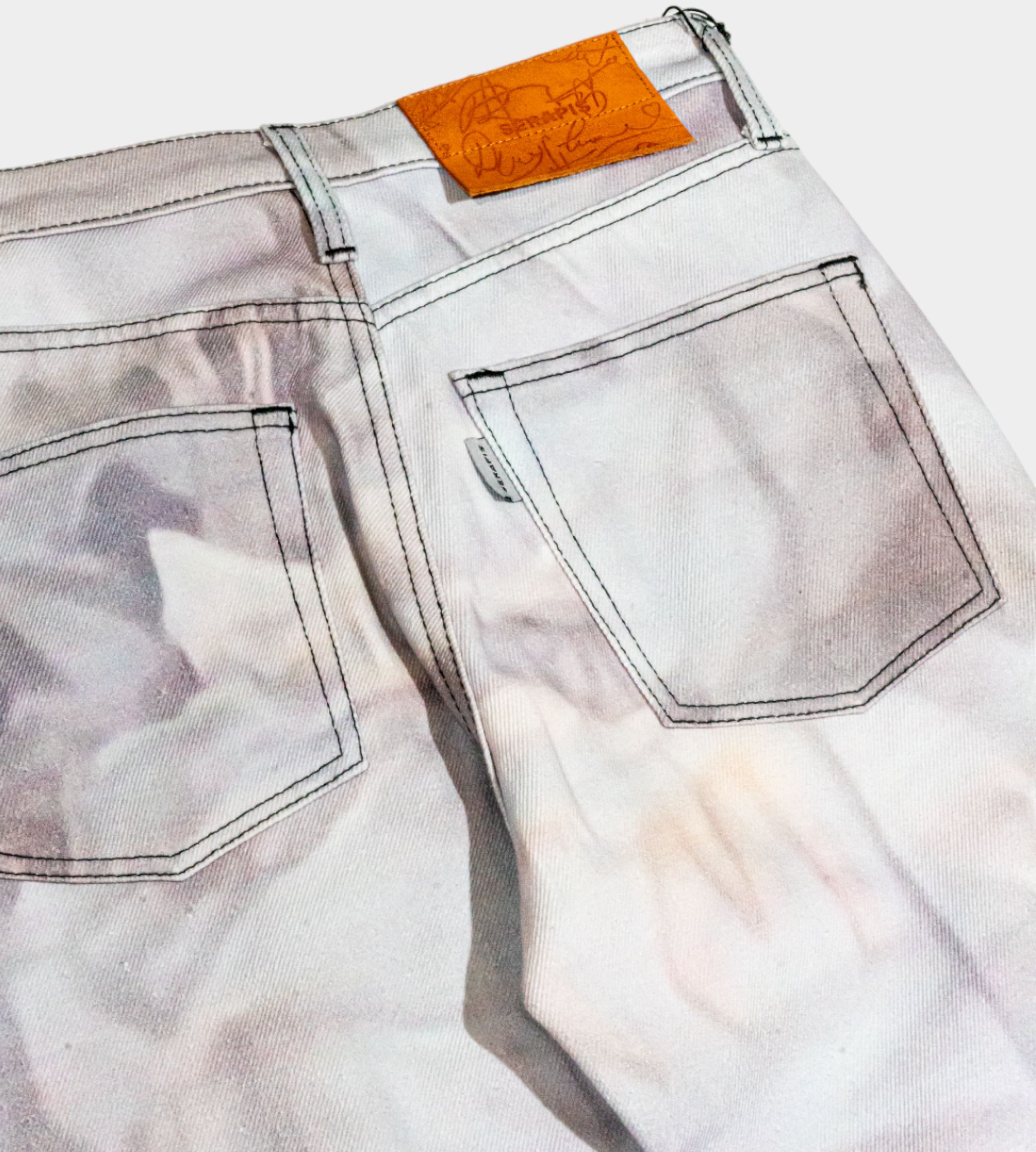 Serapis - 'White Bags' Printed Jeans (W)