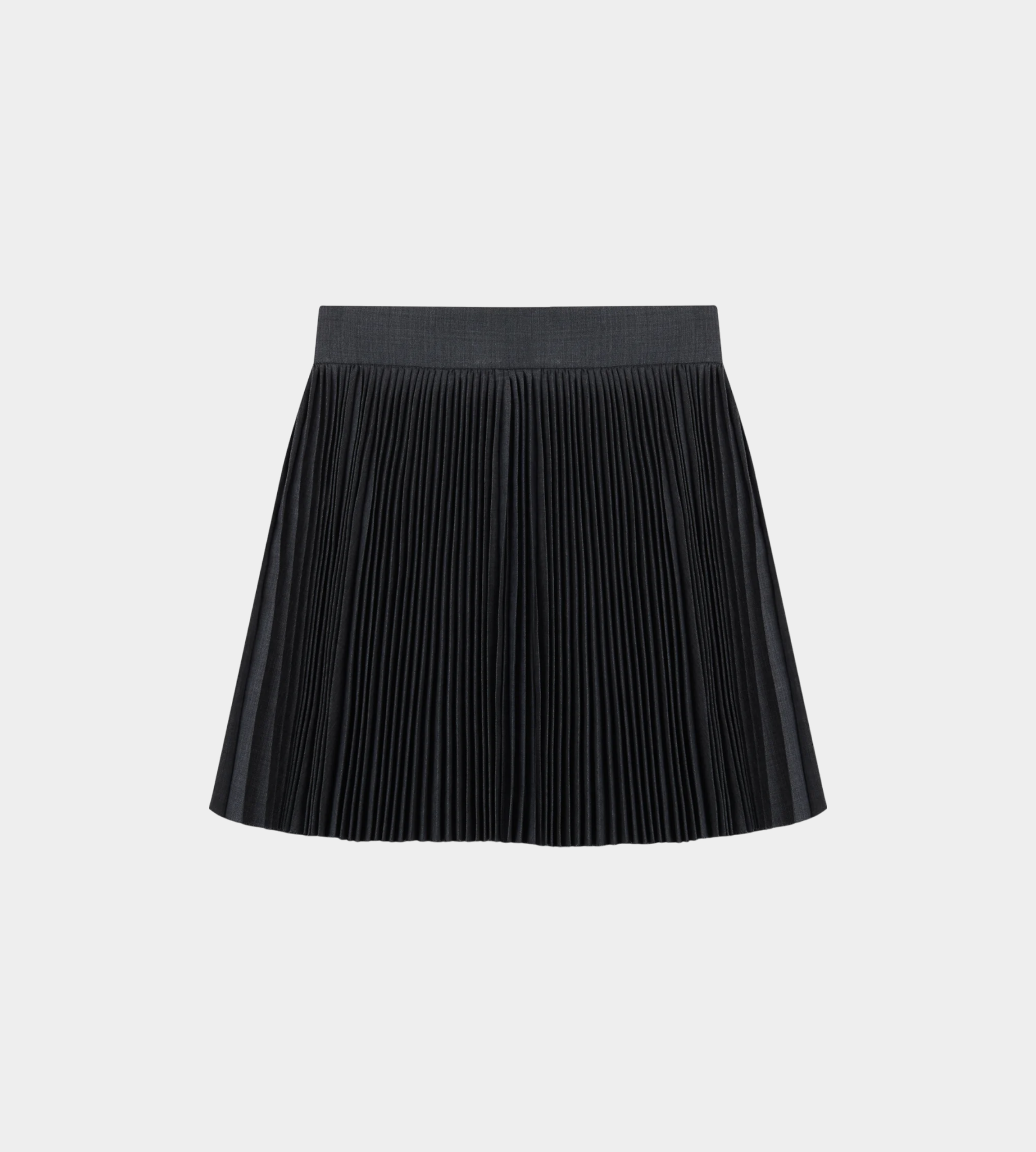 ShuShu/Tong - Frayed Swishy Pleated Skirt Grey
