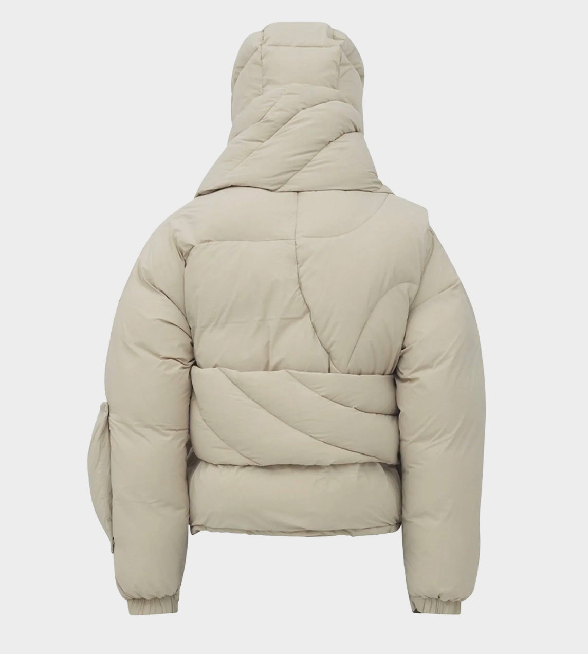 Scarf Puffer Jacket Beige