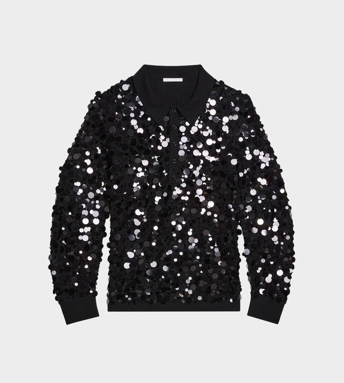 Helmut Lang - Paillette Polo Sweater Blk