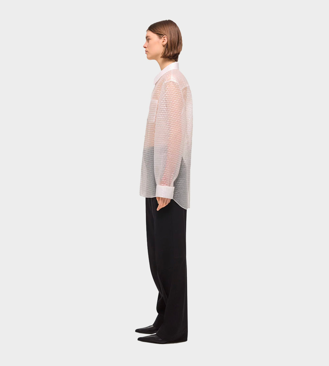 Curved Bubble Wrap Shirt White