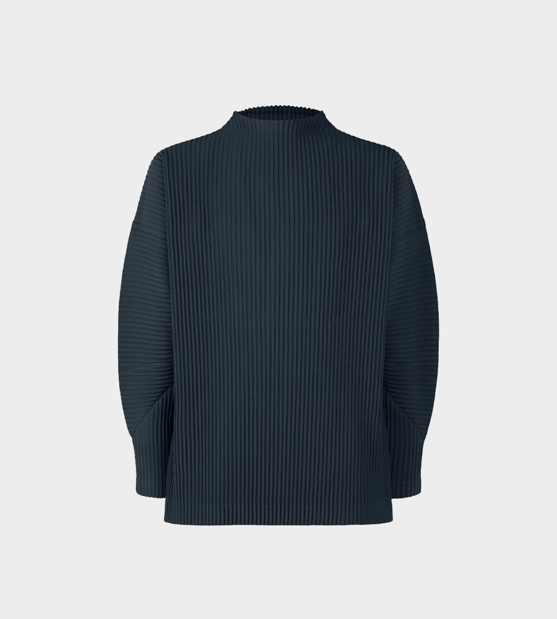 Pleated Midnight Blue Crewneck