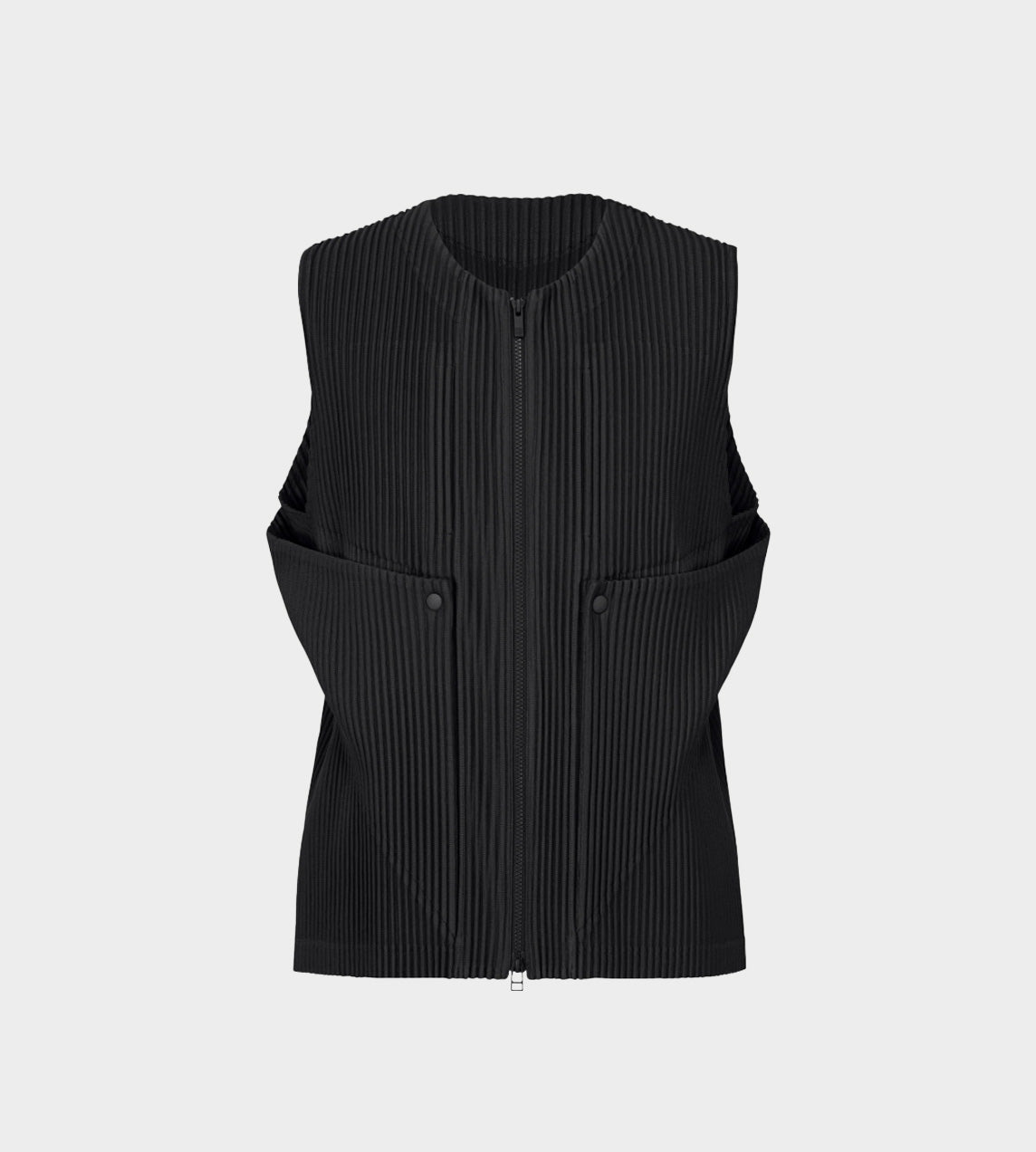 Homme Plisse Issey Miyake - Unfold Zip Front Vest Black – WDLT117