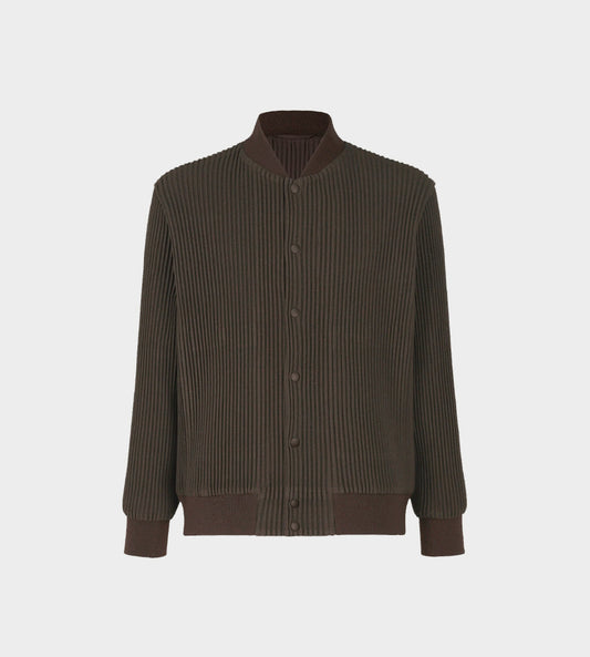 Wool-like Bomber Jacket Chocolate