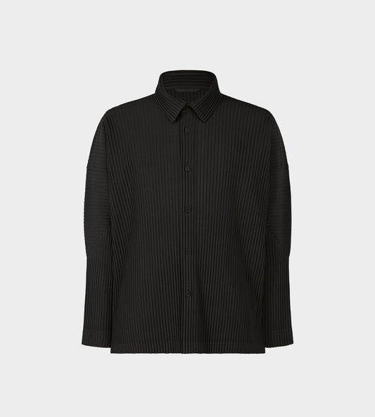 Pleated Button-up Shirt