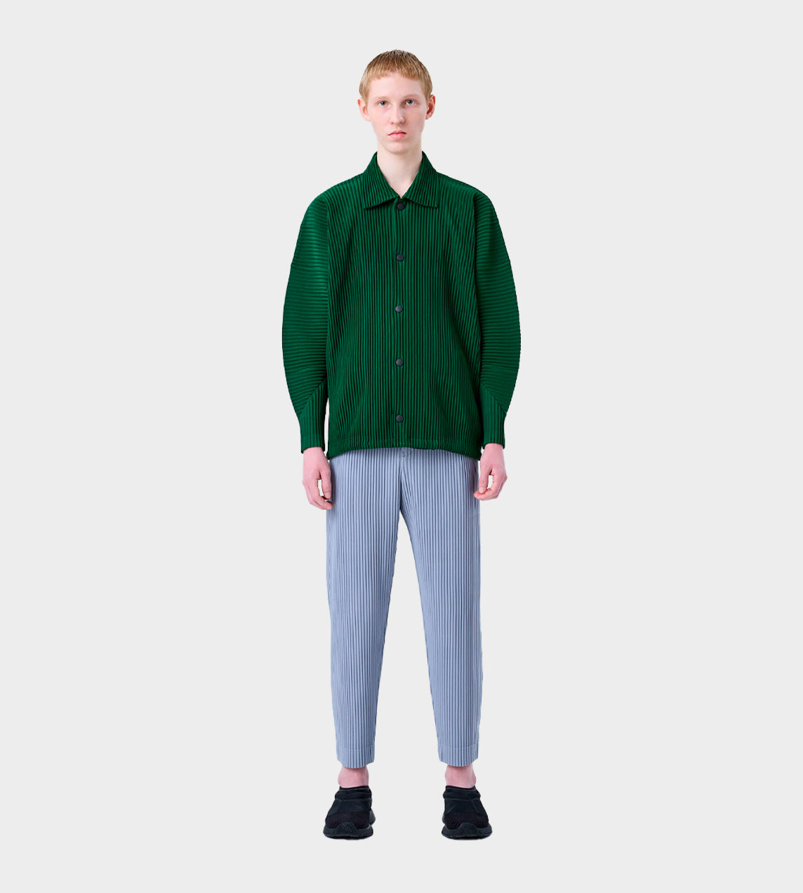 Pleated LS Polo Jacket Green