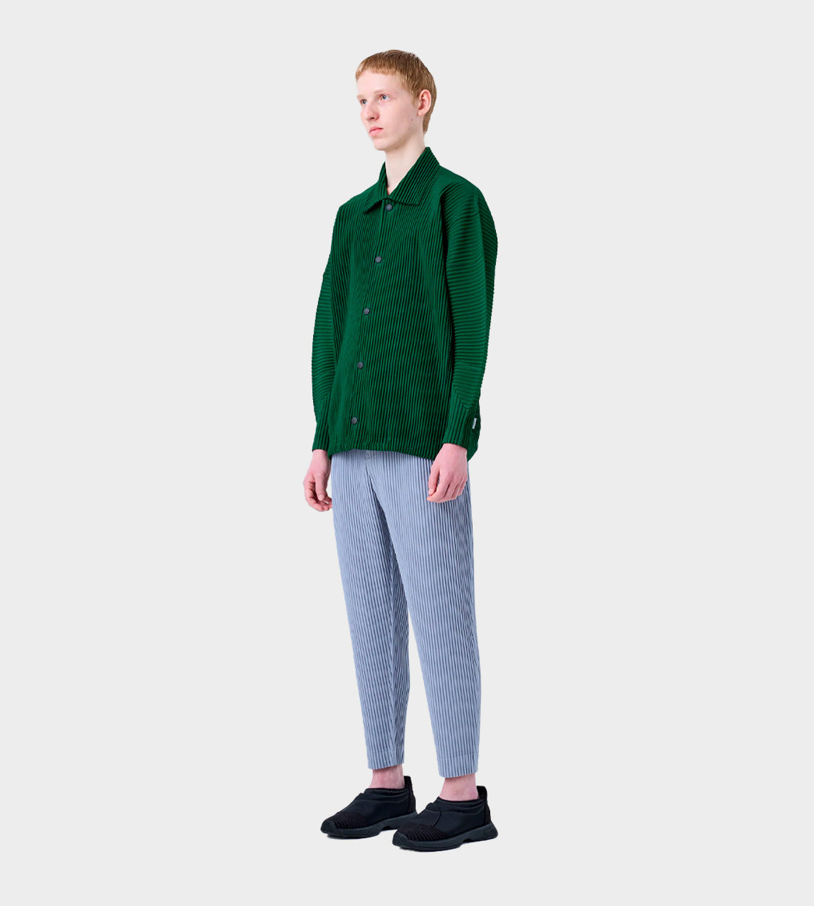 Pleated LS Polo Jacket Green