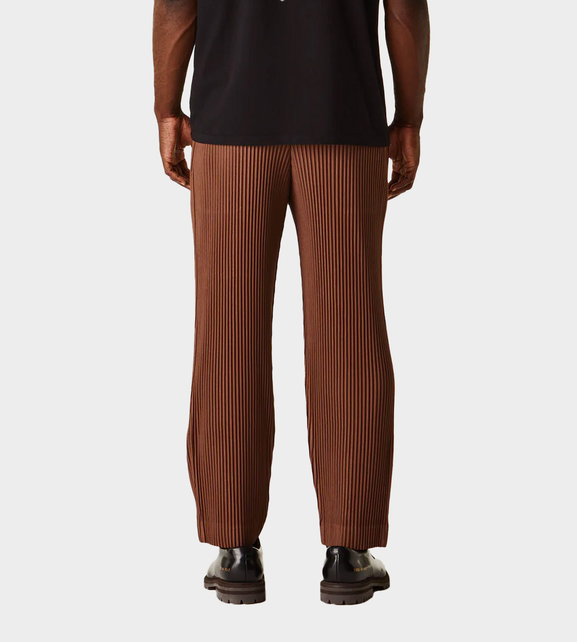 HOMME PLISSE - Pleated Sepia Brown Pants