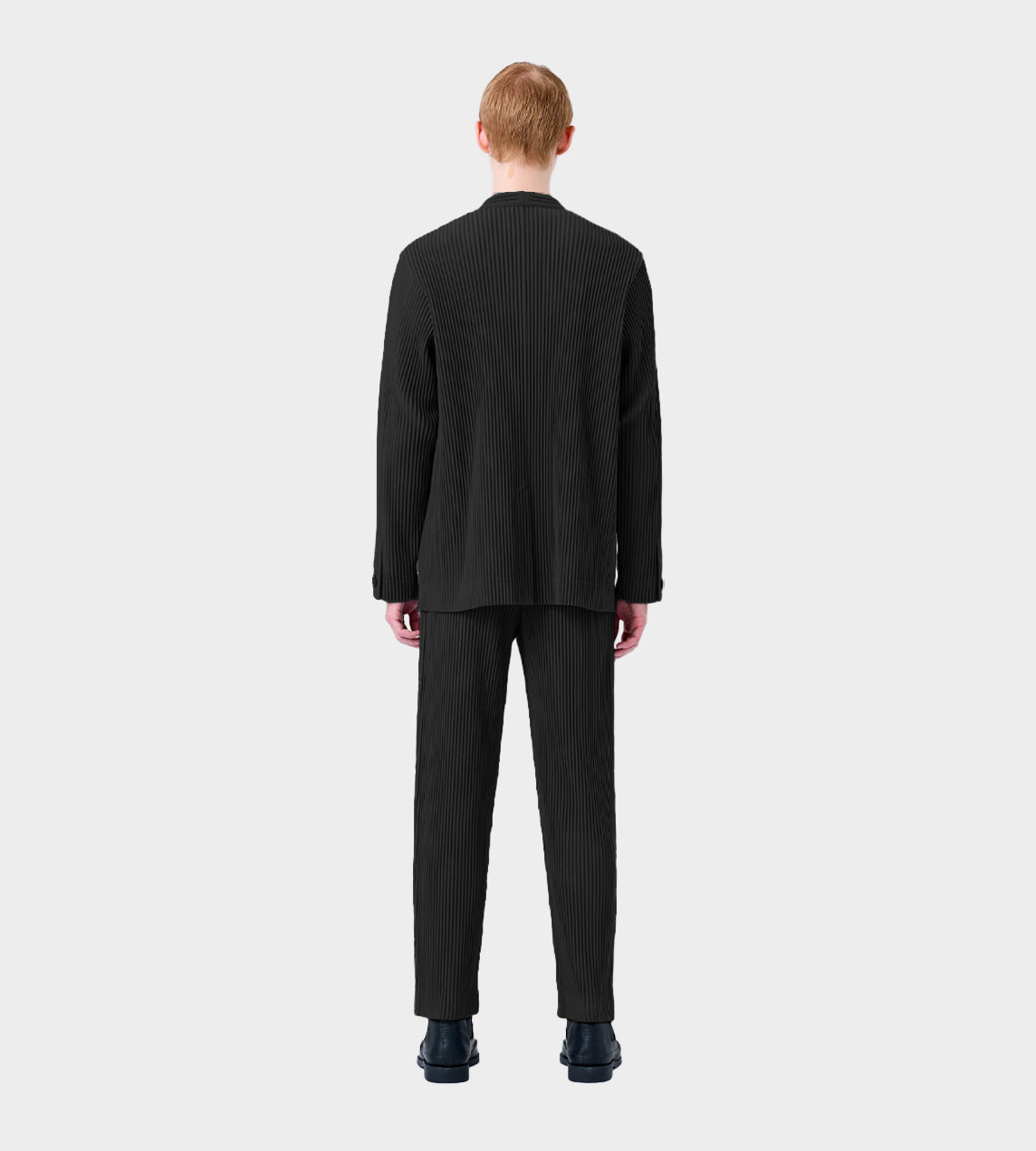 Homme Plisse Issey Miyake - Pleated Collarless Jacket Blk