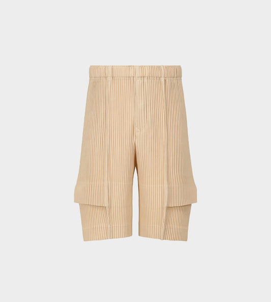 Homme Plisse - Cargo Pleated Shorts Beige