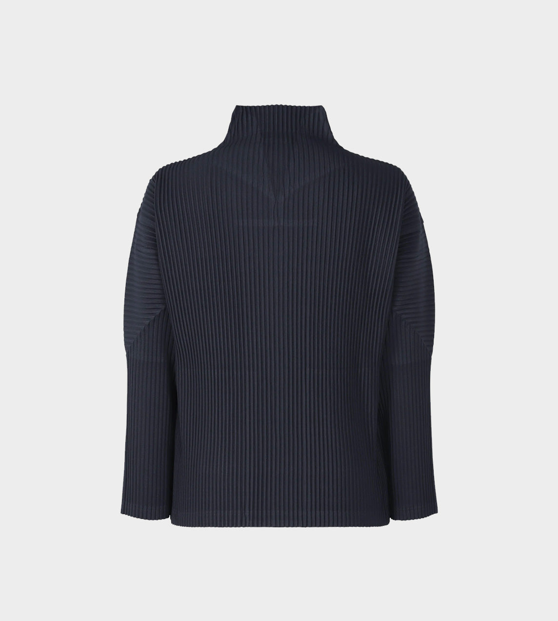 HOMME PLISSE - Basic Pleated Zip-up Jacket Navy