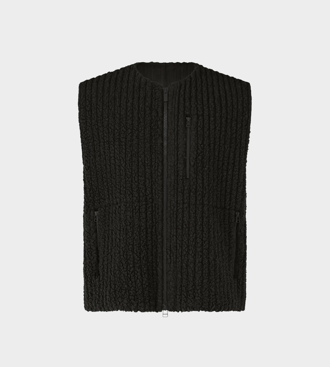 Pleated Teddy Vest Blk