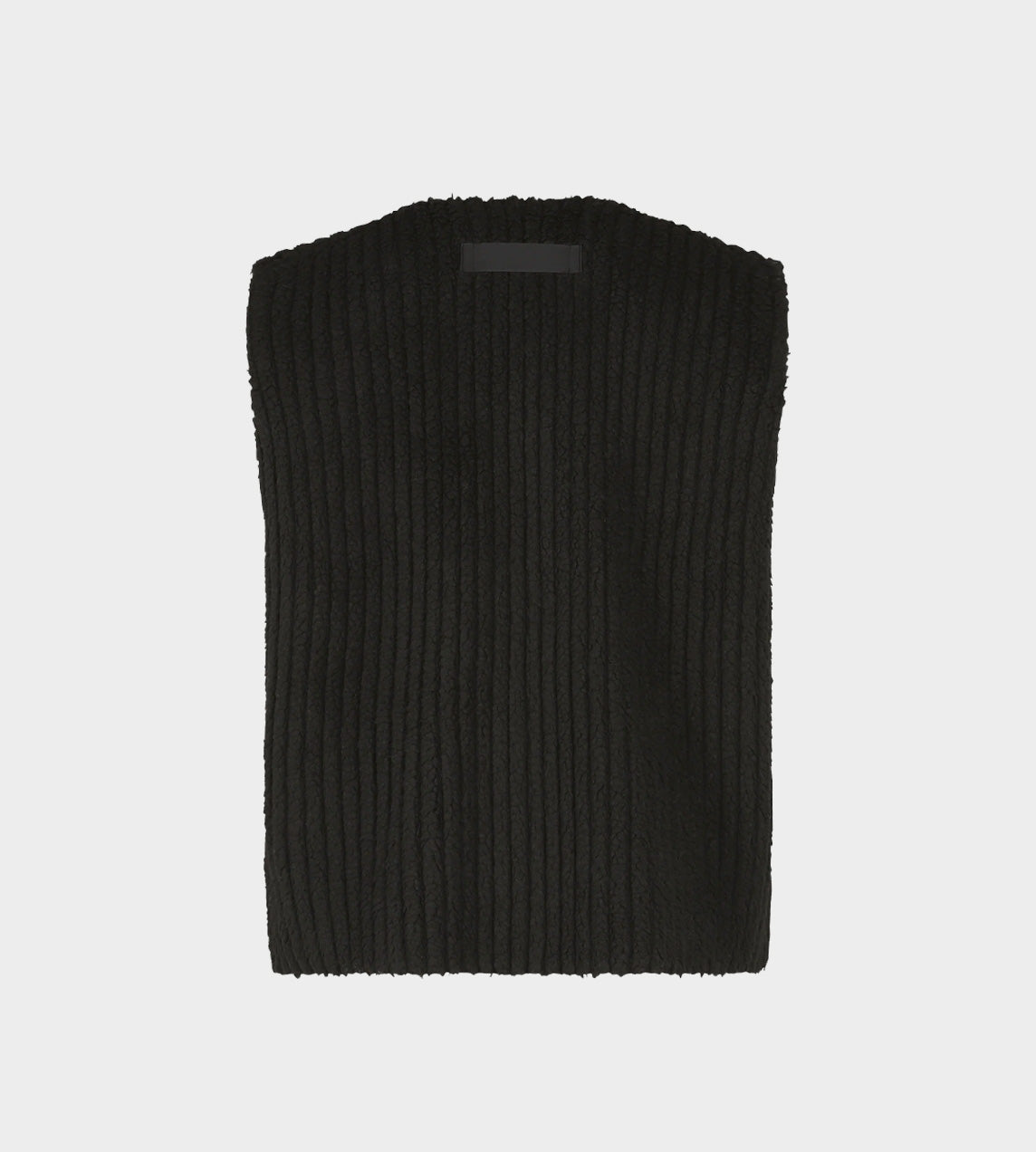 Pleated Teddy Vest Blk