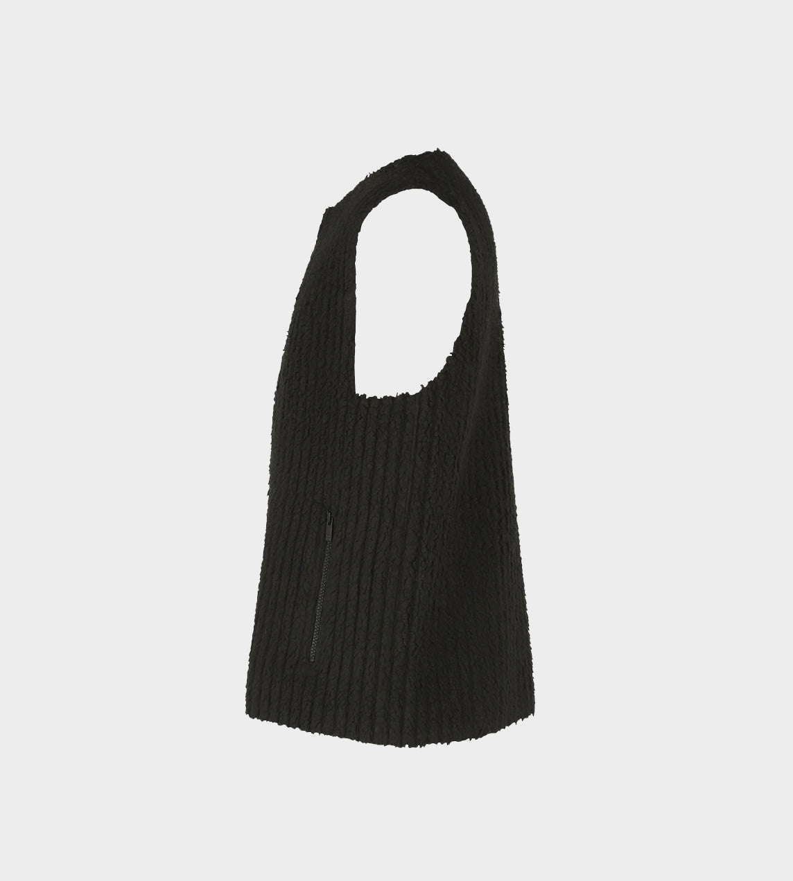 Pleated Teddy Vest Blk