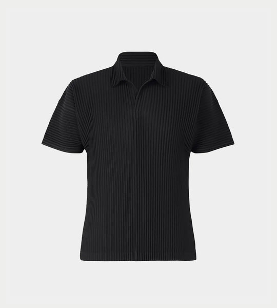 Homme Plisse Issey Miyake - Basic Pleated Polo Shirt Black