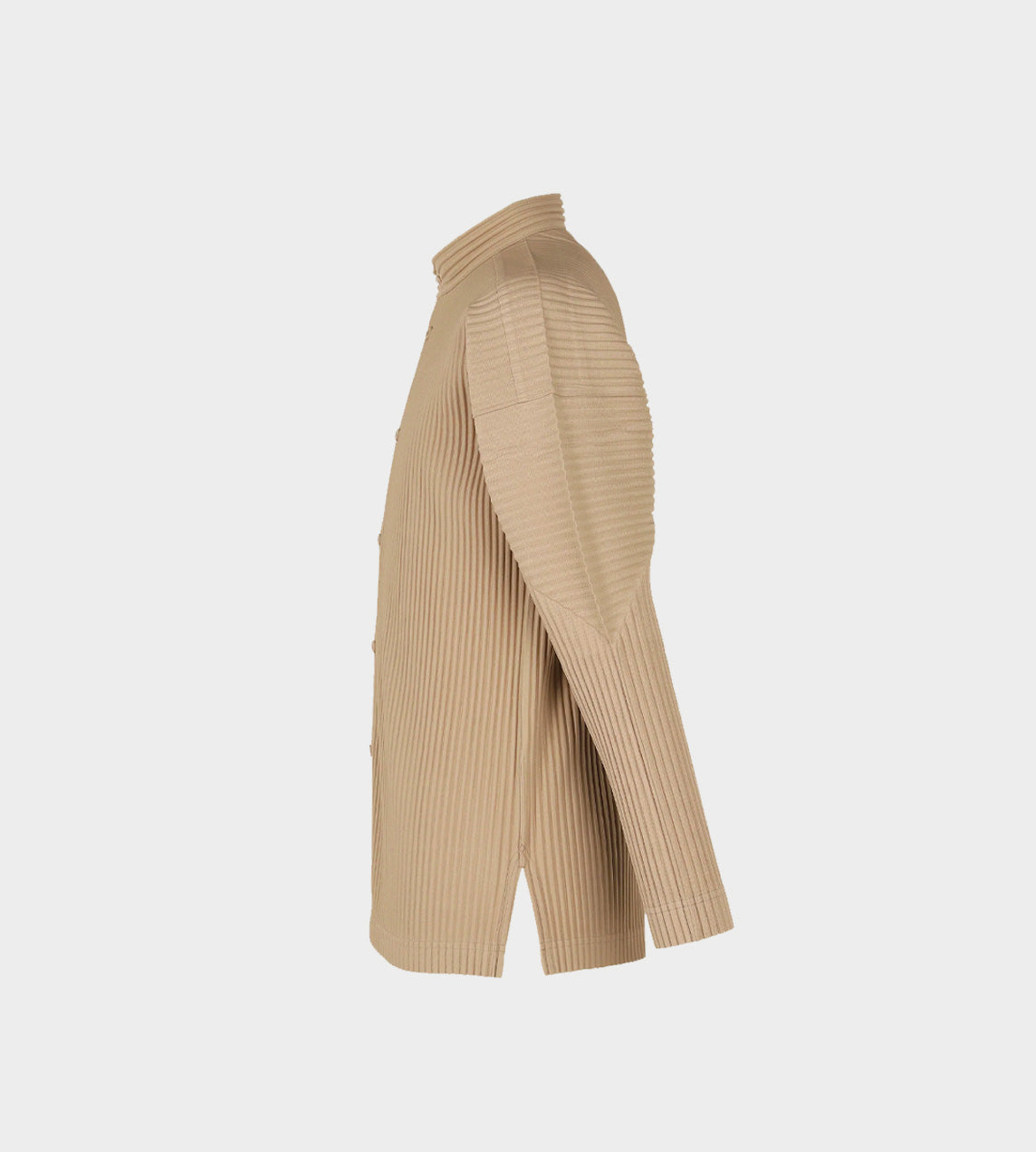 HOMME PLISSE - Pleated L/S Shirt Beige