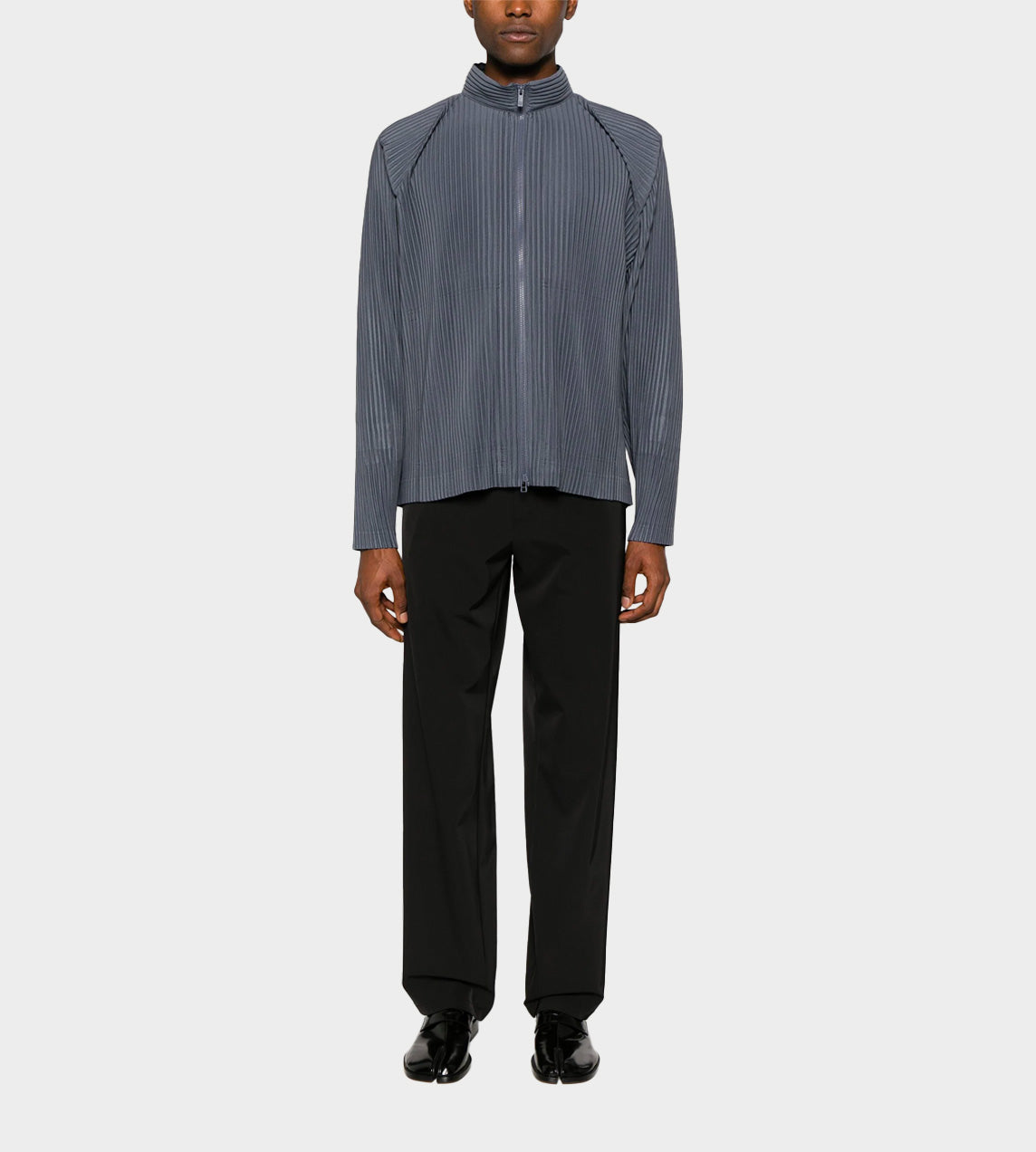 Homme Plisse Issey Miyake - Band Collar Pleated Jacket Slate Grey