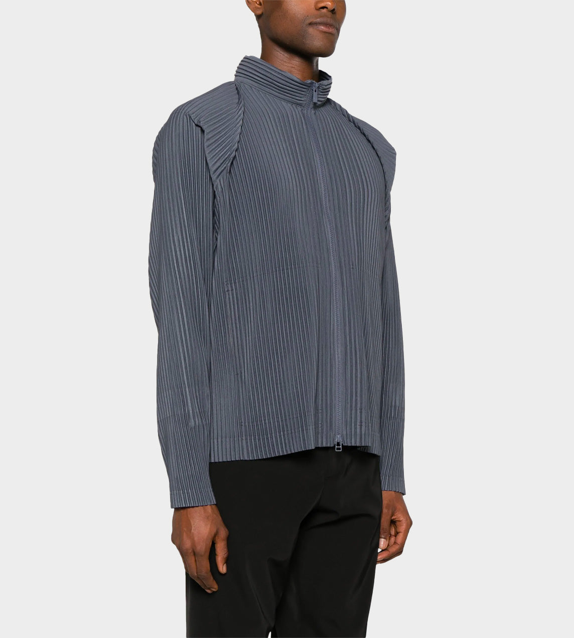 Homme Plisse Issey Miyake - Band Collar Pleated Jacket Slate Grey