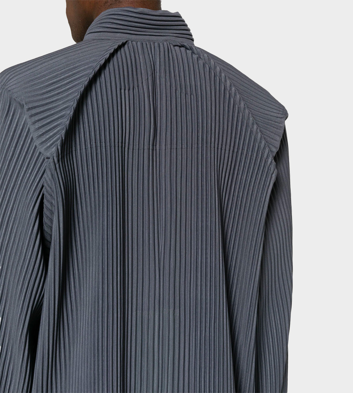 Homme Plisse Issey Miyake - Band Collar Pleated Jacket Slate Grey