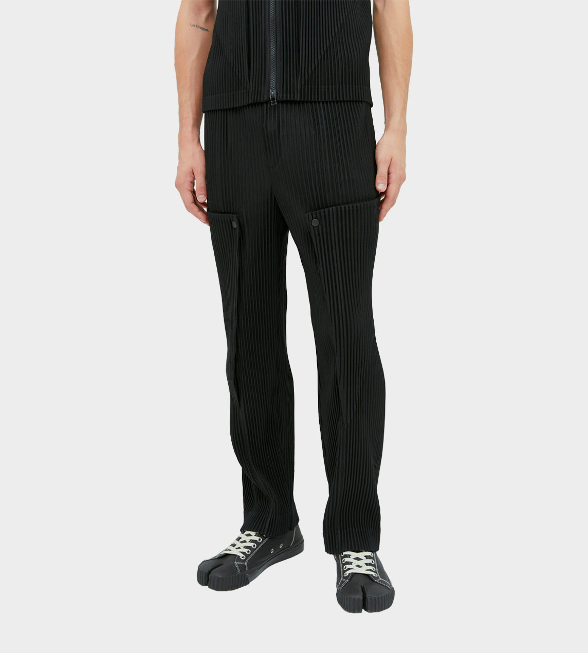 Unfold Pleated Pants Black