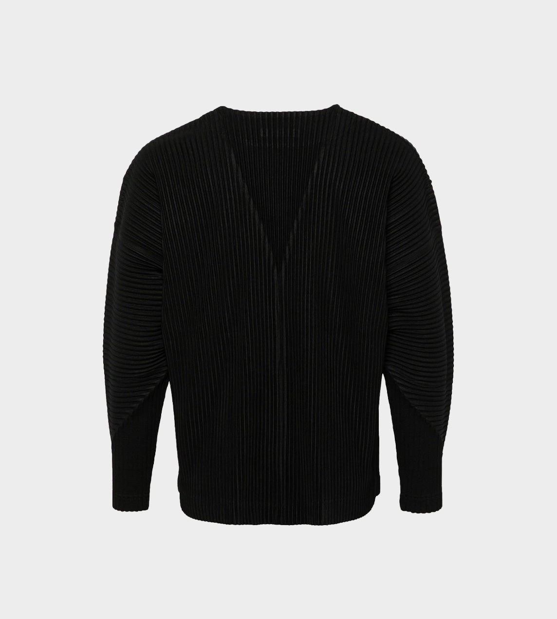 Pleated Boxy Cardigan Black