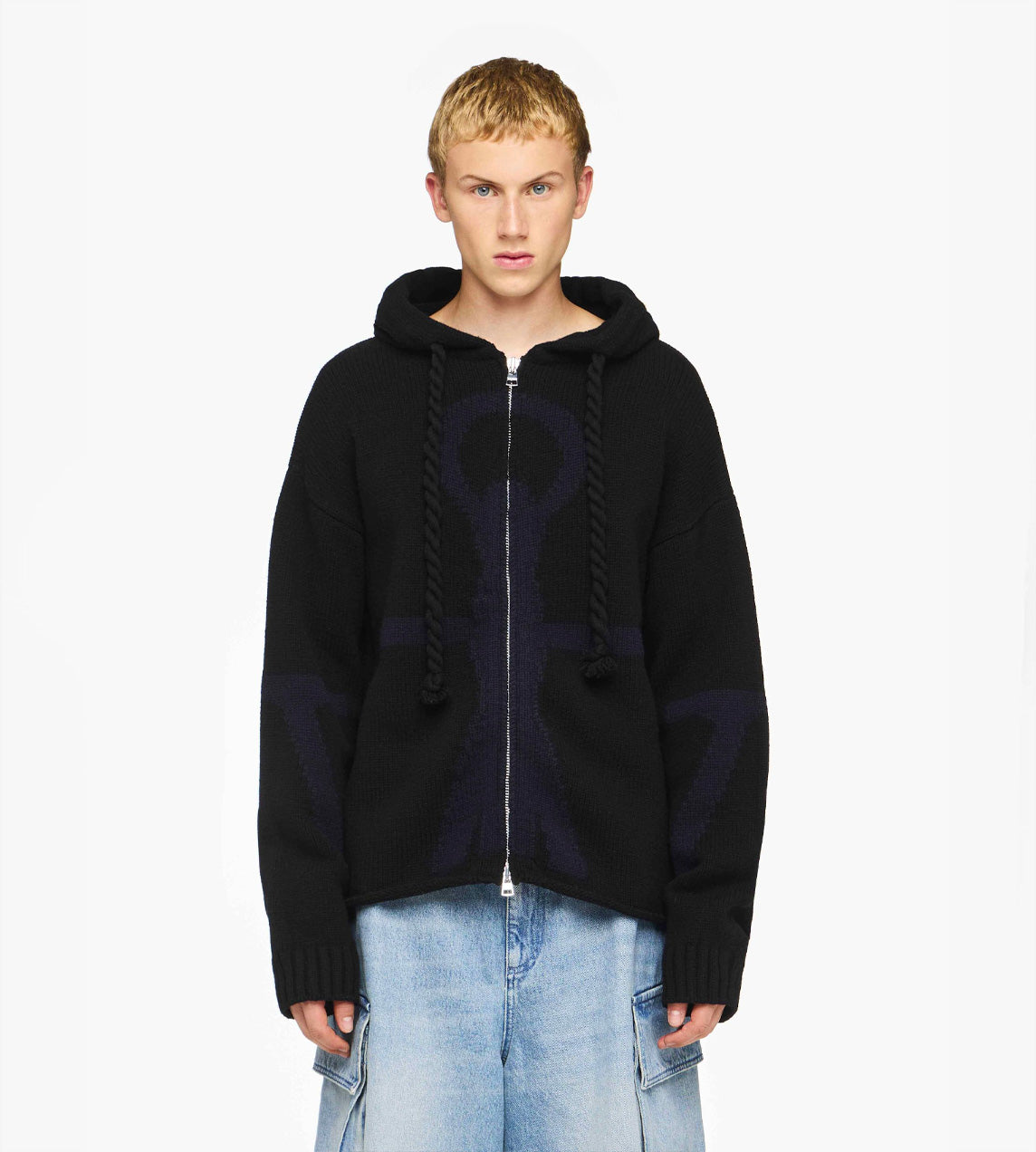 JW Andersson - Zip-up Anchor Hoodie Blk