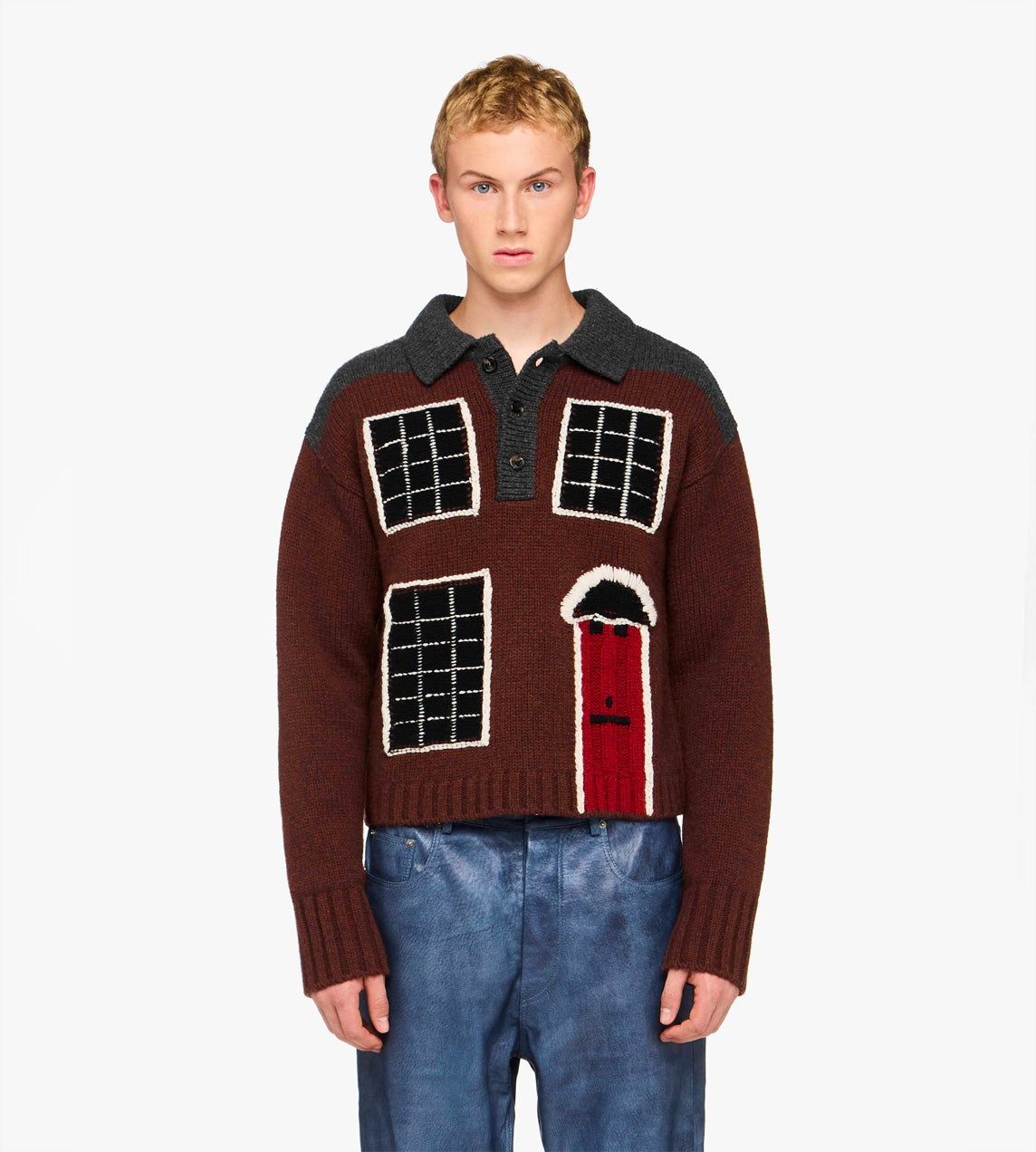 JW Andersson - House Polo Jumper Brown