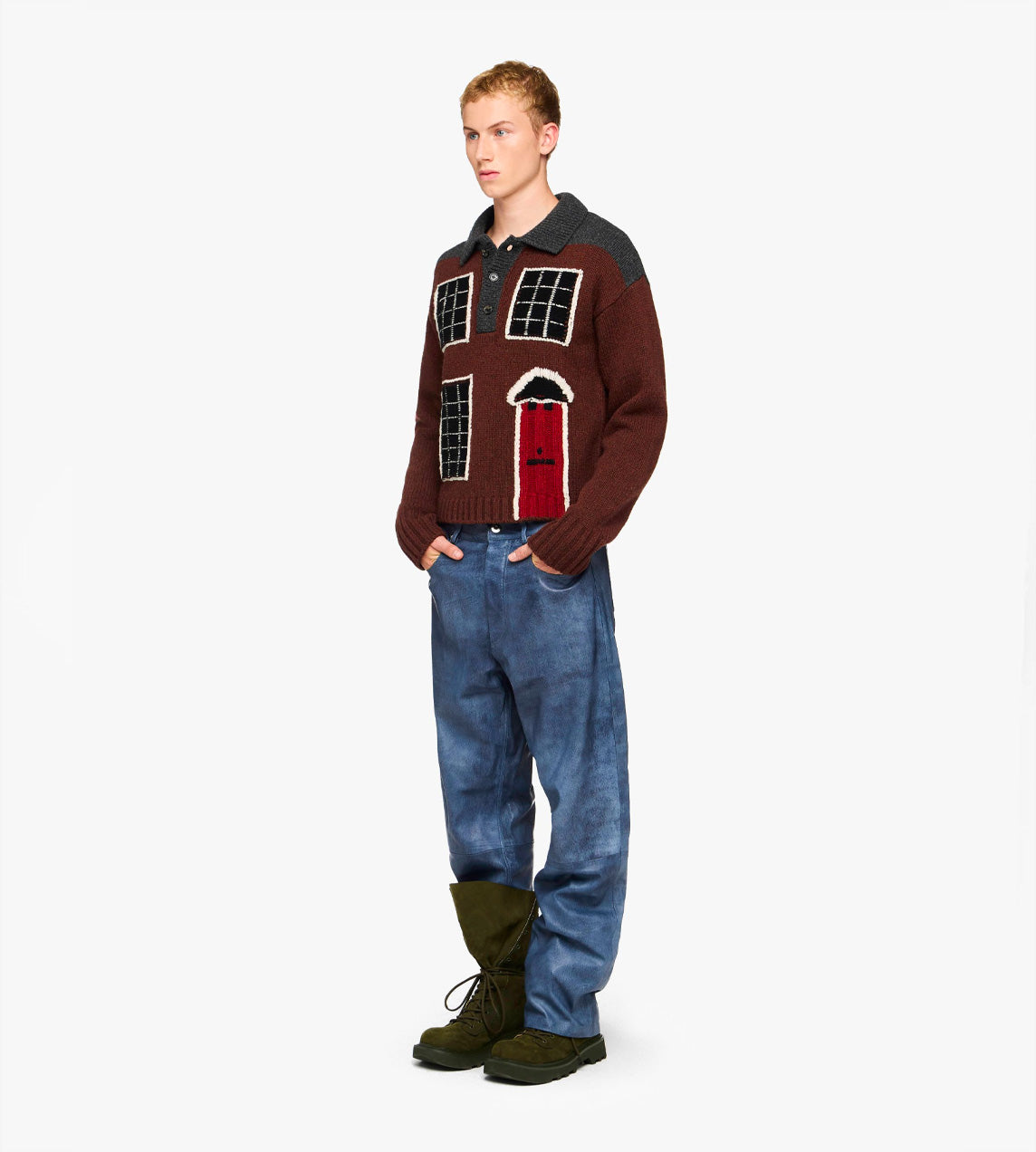 JW Andersson - House Polo Jumper Brown