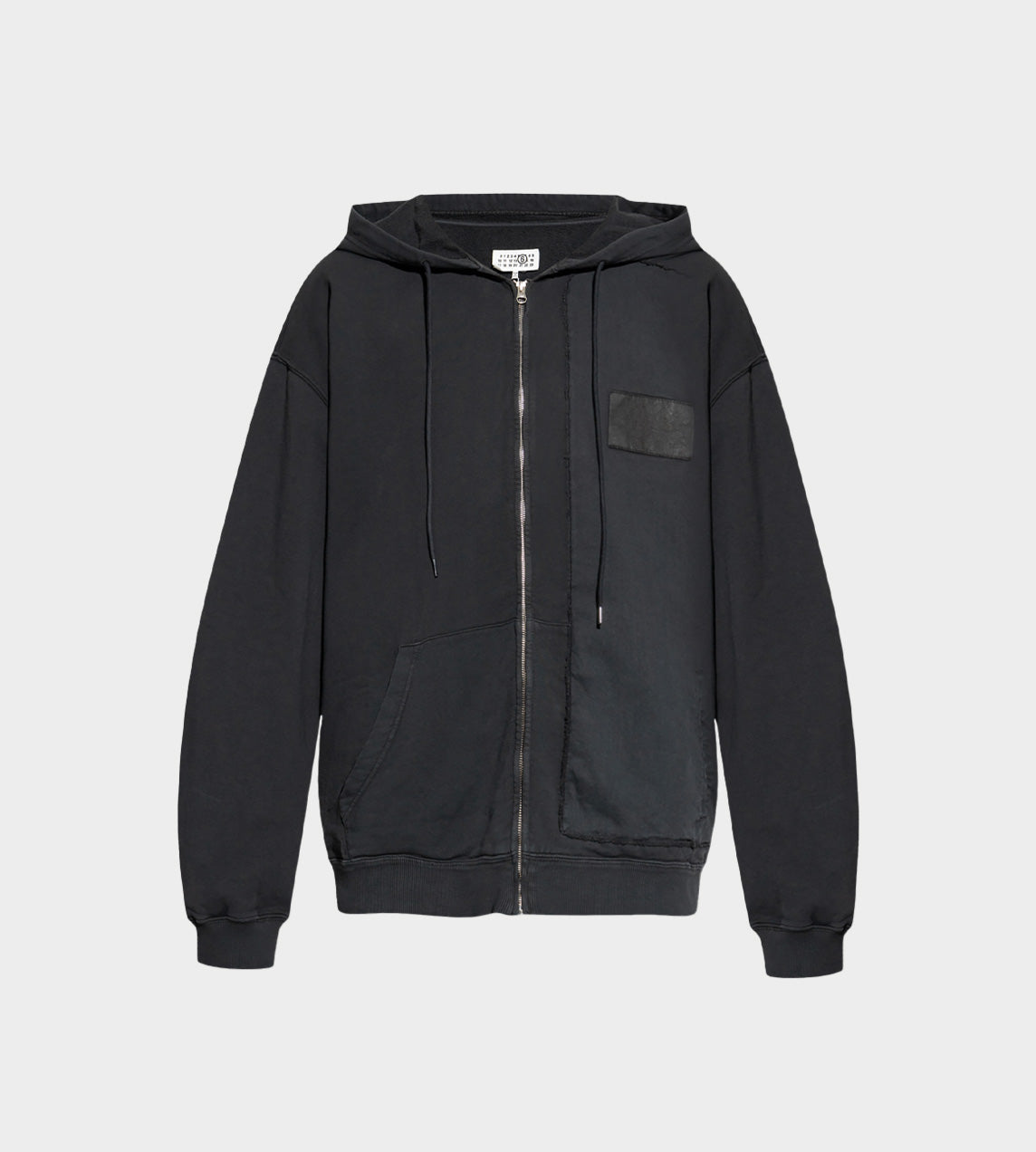 Zip-UP Patch Hoodie Blk