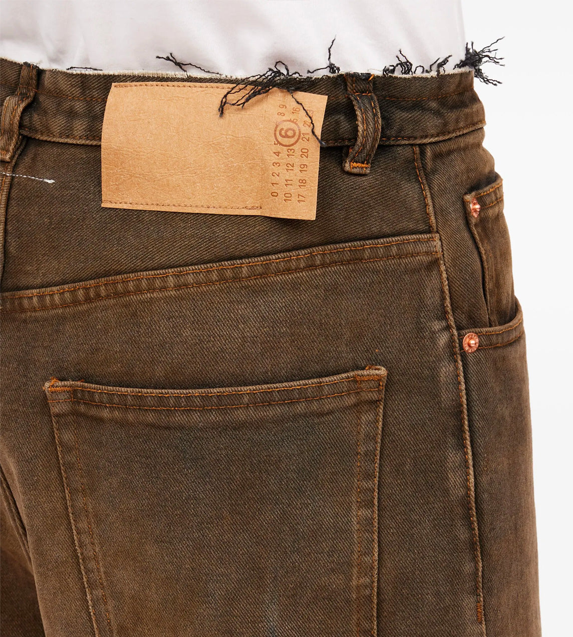 Brown Acid-wash Jeans M