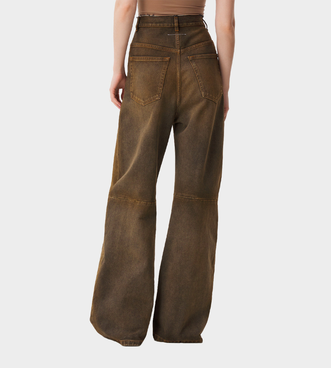 Brown Acid-wash Jeans W