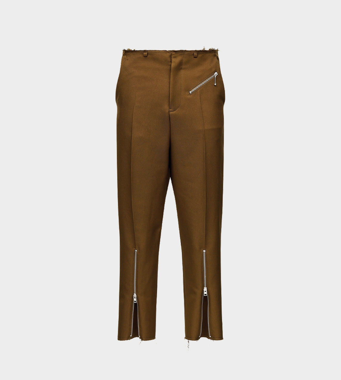 Zip Detail Trousers Brown